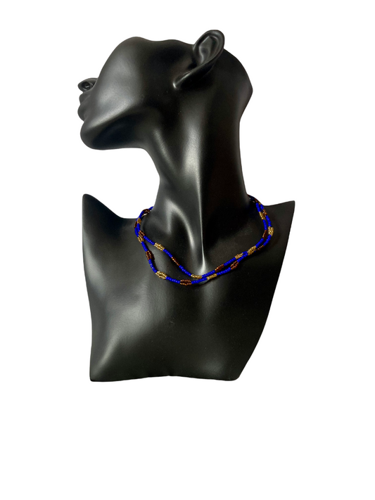 Collar Otoño largo con cuentas brillantes en tonos otoñales